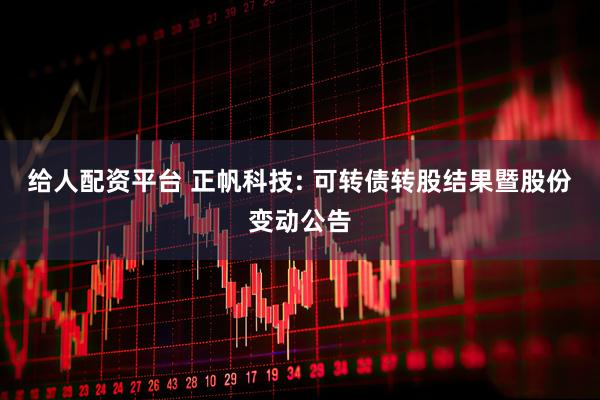 给人配资平台 正帆科技: 可转债转股结果暨股份变动公告